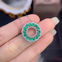 925 pendant gem ring natural emerald pendant 33mm luxury group set pendant fashion