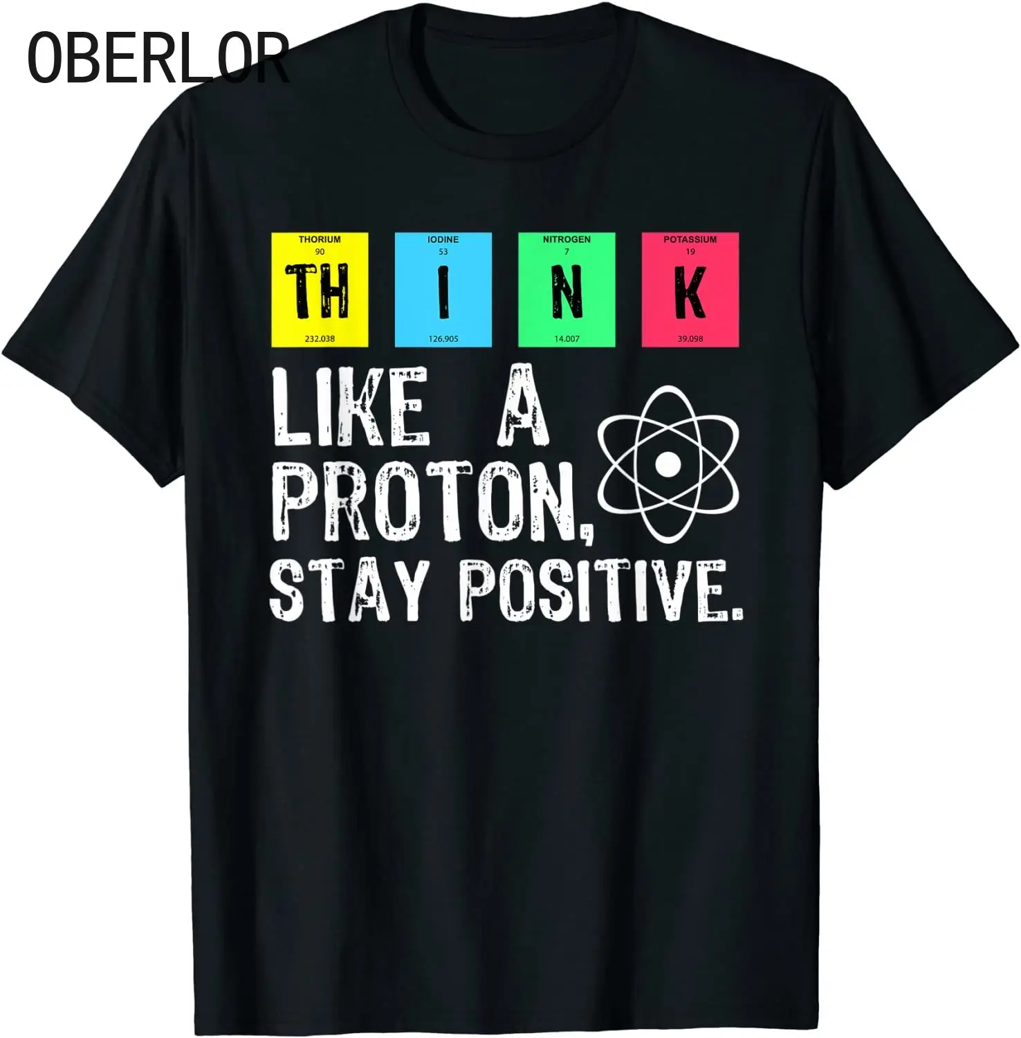 

Думайте, как Протон, оставайтесь положительным, смешная научная фотофутболка, дизайнерская Высококачественная Футболка с принтом для пар, ...