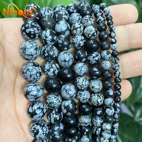 Обсидиановые бусины для браслетов
