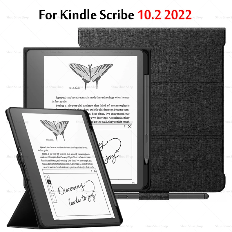 

For Kindle Scribe Case 10.2 inch 2022 With Pen Slot Ultra-thin Magnetic folding Stand Cover Protective shell