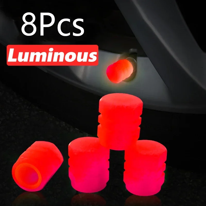 Автомобильная светящаяся крышка клапана для шин, светоотражающие наклейки, насадка для колеса мотоцикла, велосипеда, ночное свечение, флуоресцентные автомобильные аксессуары