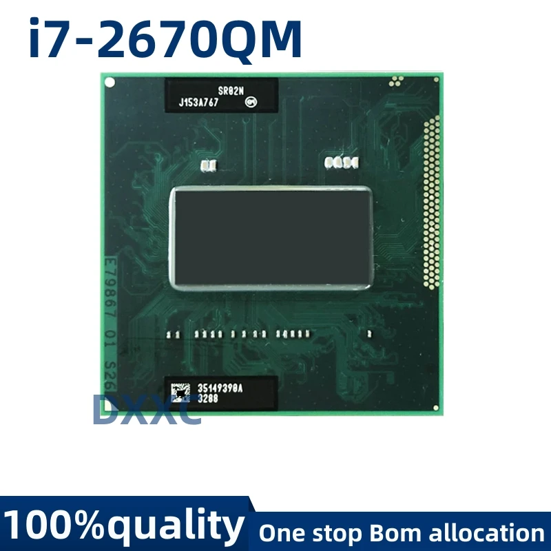 

For Core i7-2670QM I7 2670QM SR02N 2.2GHz 6MB Socket G2 Mobile CPU Processor