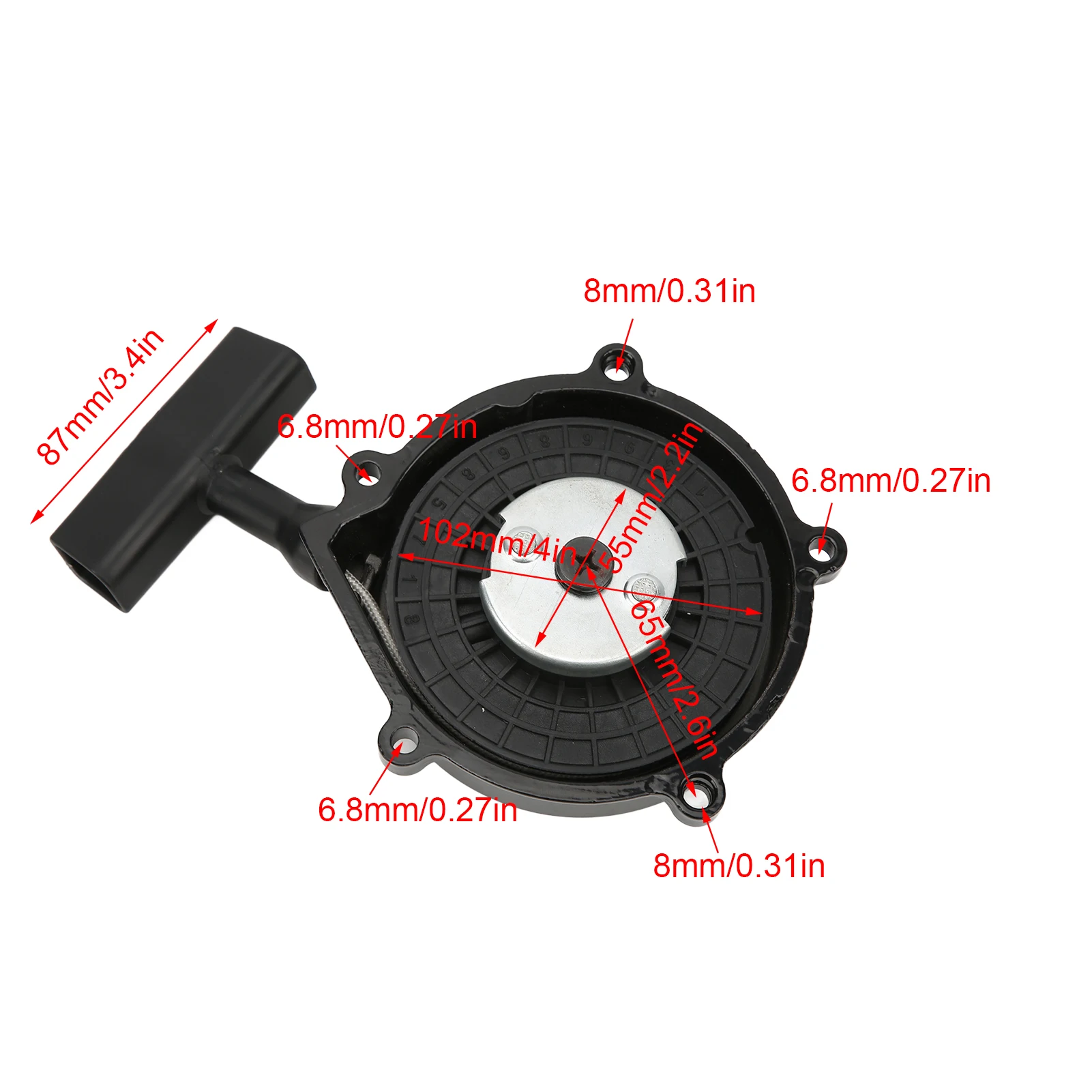 ZK20 Ручной стартер Универсальный алюминиевый сплав Черный блок запуска двигателя