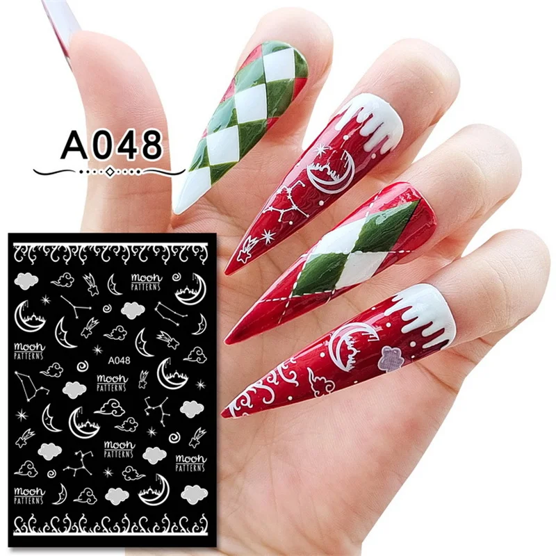 

1pcs New 3D Christmas Nail Stickers Adhesive Snowflake Santa Claus Water Transfer Sliders For Manicure Salon Nail Art Decoration