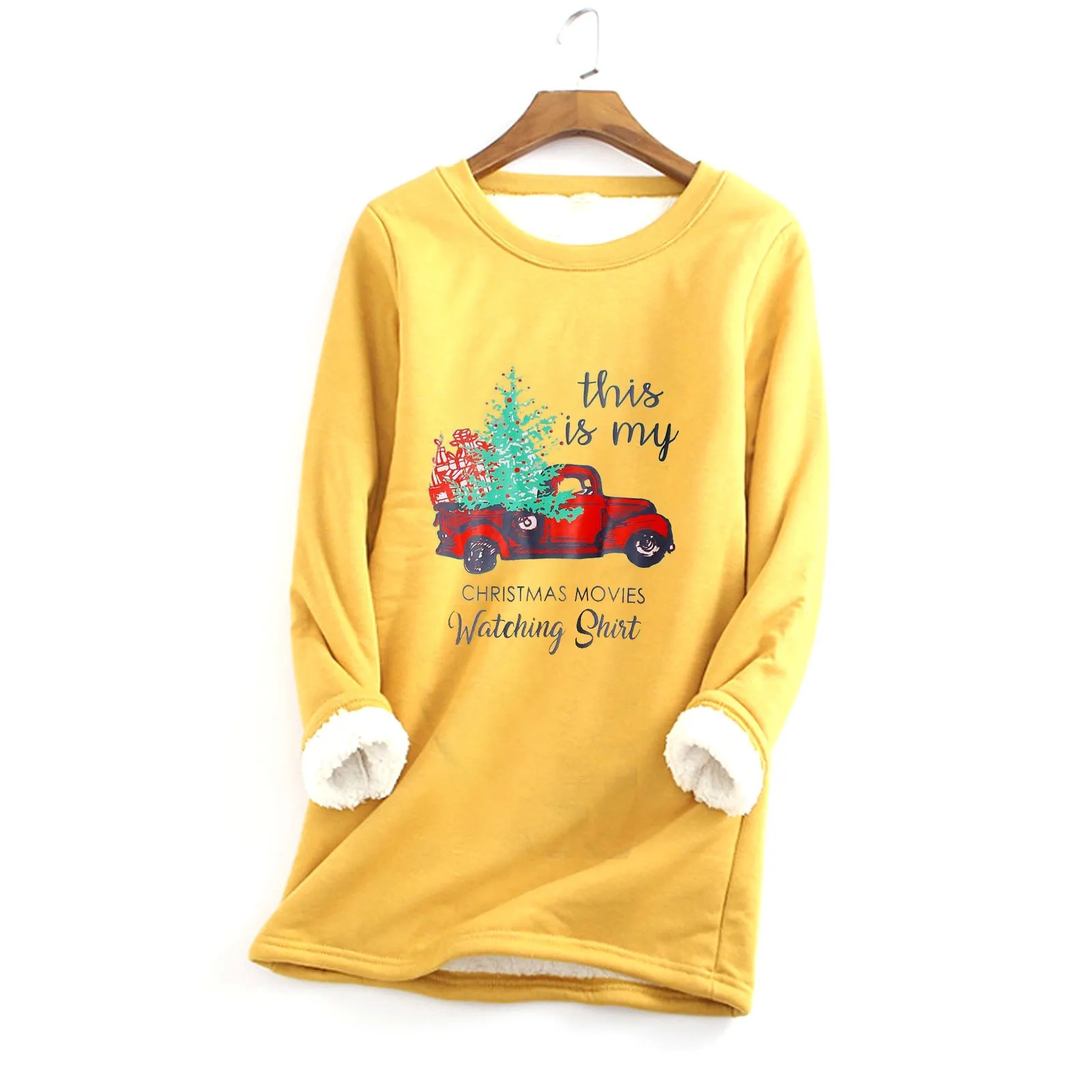 

Женские спортивные рубашки, свободный крой, теплый топ с круглым вырезом, свитшот с рисунком, женские толстые блузки для женщин, повседневна...