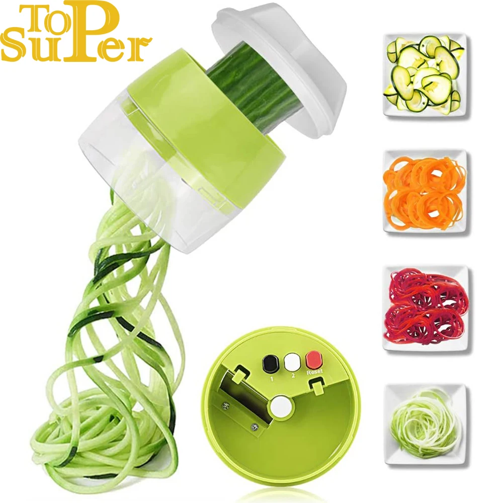 

Handheld Spiralizer Vegetable Fruit Slicer 4 in 1 Adjustable Spiral Grater Cutter Salad Tools Zucchini Noodle Spaghetti Maker