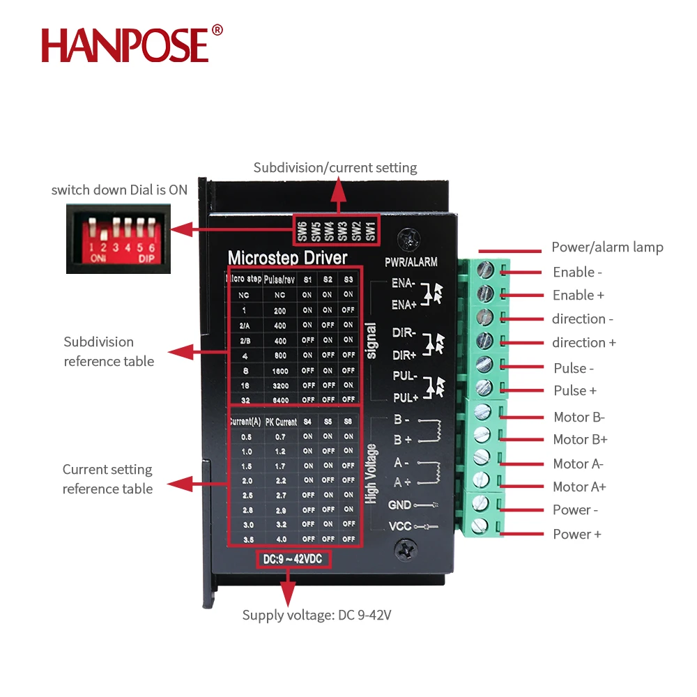 Фото Комплект шаговых двигателей X Hanpose CNC 1.8 градуса 23HS5628-8мм гибридный биполярный 126Н.см + драйвер TB6600, 3-осевой комплект CNC, шаговый двигатель Nema23 №5
