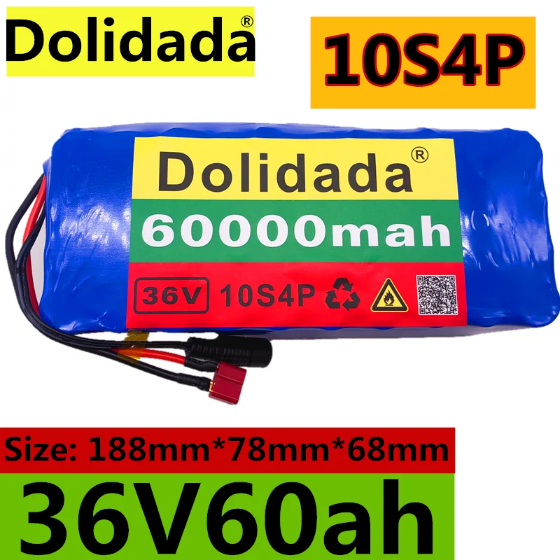

100% Original 36V battery 10S4P 60Ah battery pack 1000W high power battery 42V 60000mAh Ebike electric bike BMS