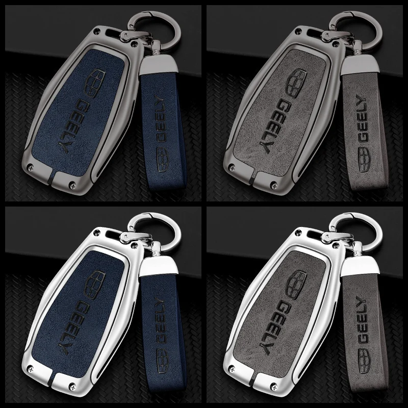 

Car Key Case Shell Auto Emblem Keychain Ring For Geely Coolray Atlas Tugella Emgrand EC7 X7 Boyue Parts MK CK GX3 SUV GT GC9 NL3