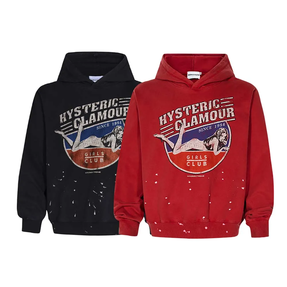 

MADE EXTREME Washing Vintage Splash-ink Printed Hoodie Streetwear Y2k Clothes Men