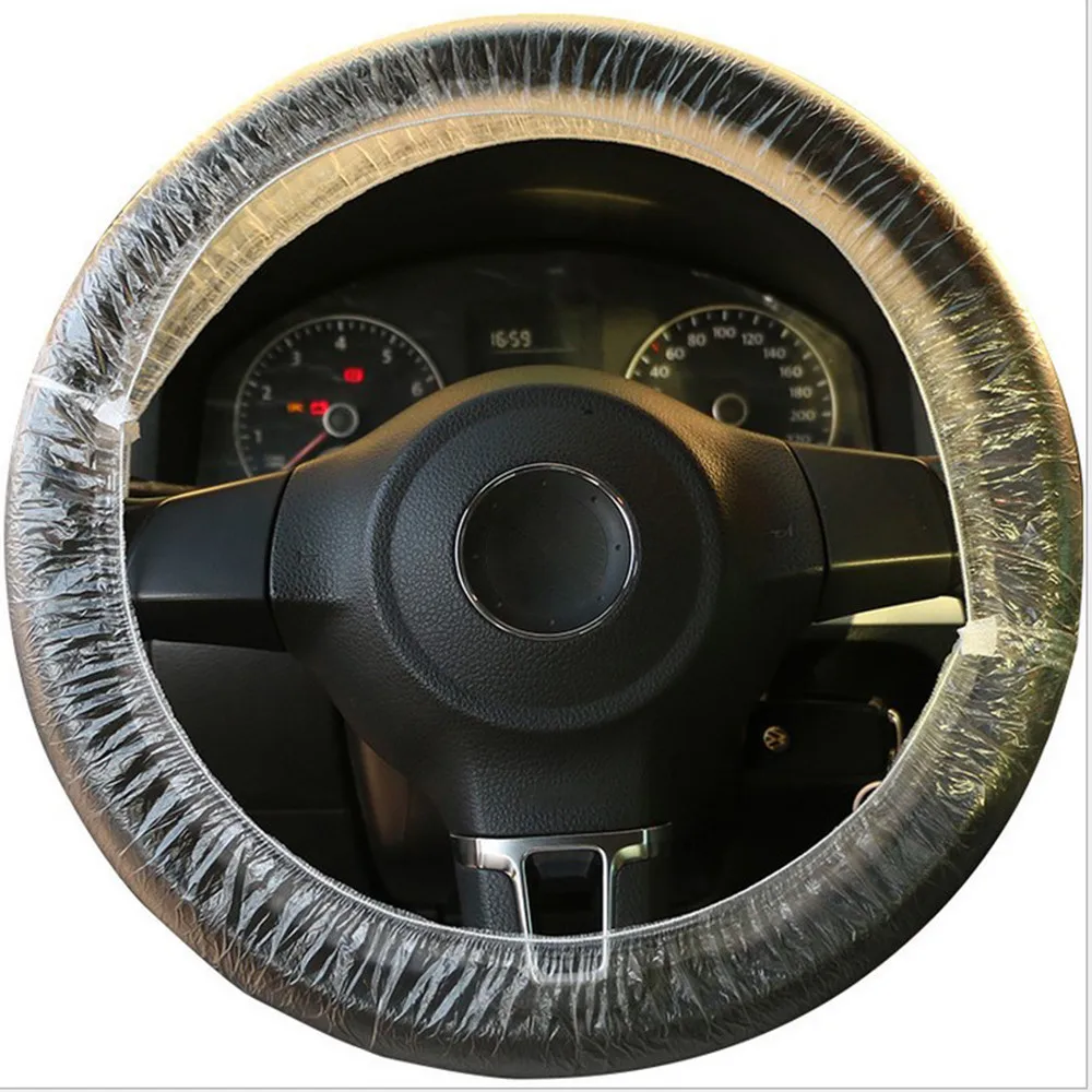 

100 шт. Одноразовая Пластиковая Крышка Рулевого Колеса Универсальная фотоводонепроницаемая для ремонта автомобиля и обслуживания