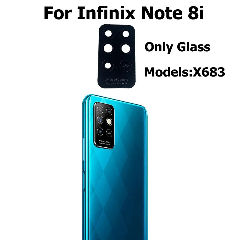 Фото Новый стеклянный объектив для задней камеры Infinix Note 8 X692 с клеем, стикер для Infinix Note 8i X683 X683B запасные части №2