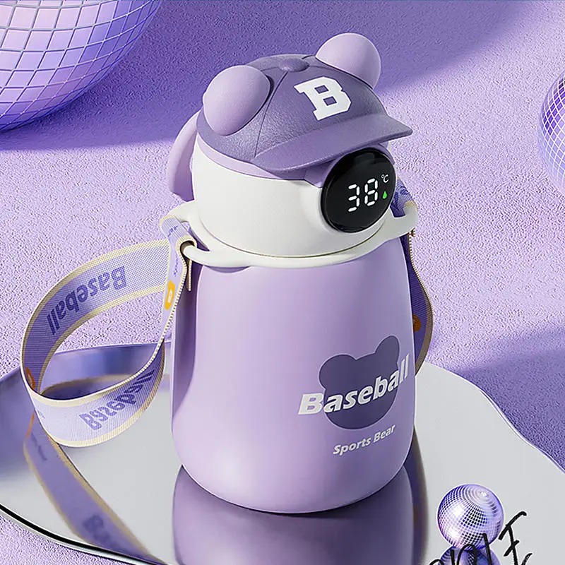 

Термос для детей, детская бутылка с соломинкой и мультяшным рисунком, вакуумная изоляционная чашка для мальчиков, девочек, учеников начальн...