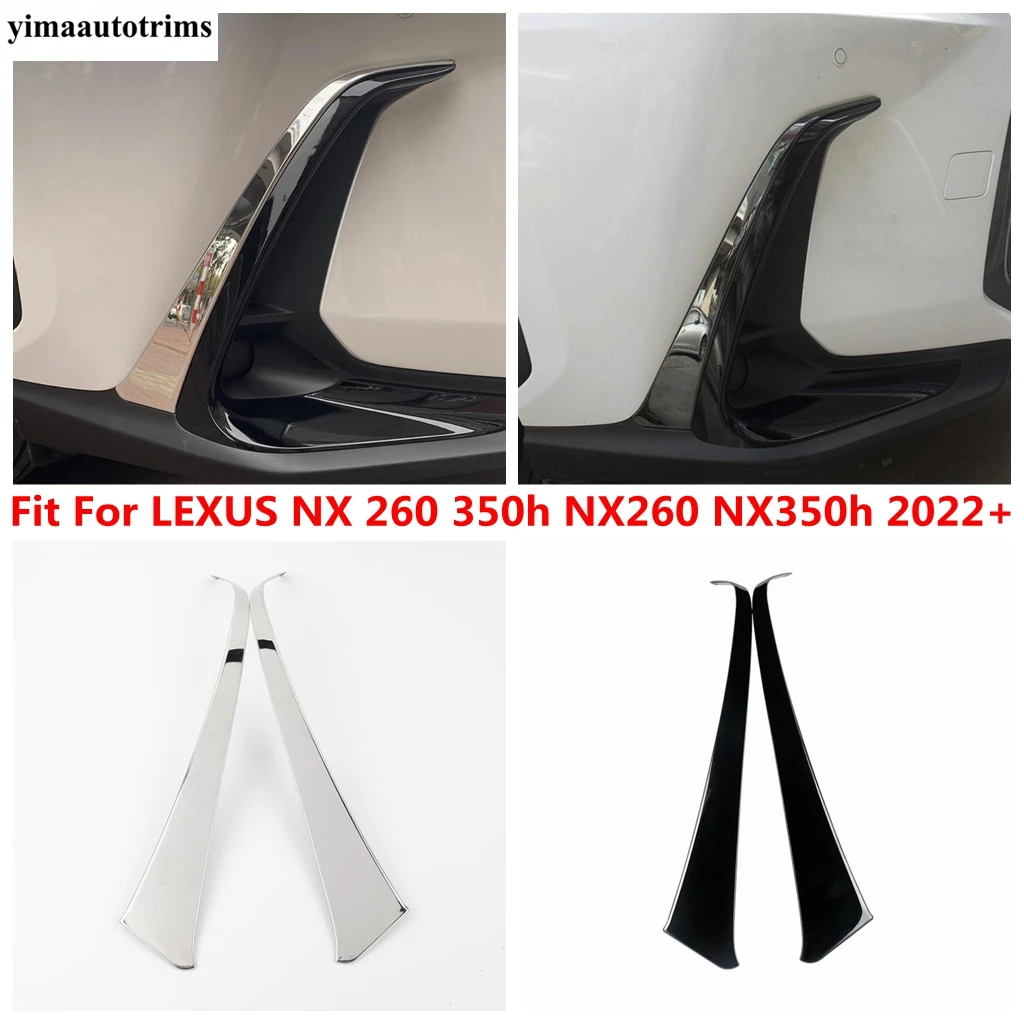 

Stainless Front Bumper Fog Light Lamp Eyelid Eyebrow Strip Cover Trim Accessories For LEXUS NX 260 350h NX260 NX350h 2022 2023