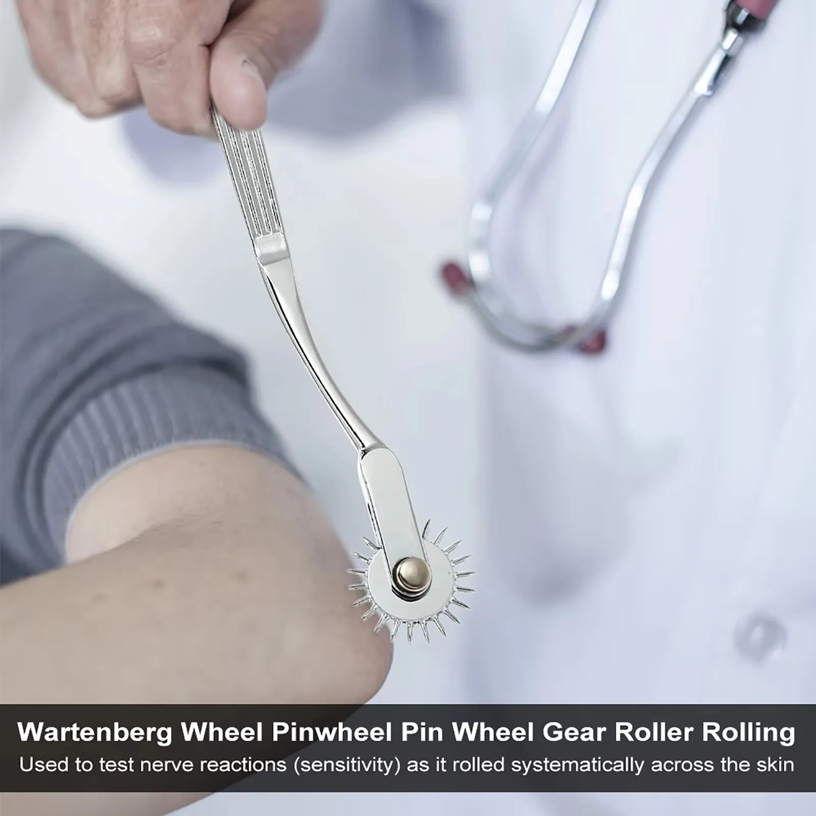 Фото Медицинский диагностический инструмент Wartenberg Pinwheel: тестер нервов, массажный ролик, палка-массажер для расслабления коленей D3 №2