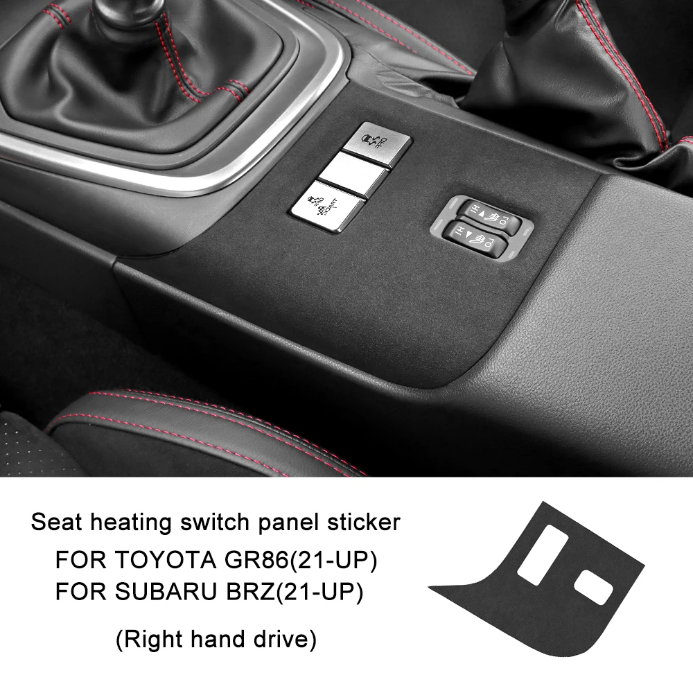 

Для Subaru BRZ/Toyota GR86 Suede 2021 2022 2023 2024 2025 LHD RHD ручная наклейка на кнопку обогрева автомобильного сиденья, аксессуары для внутренней отделки