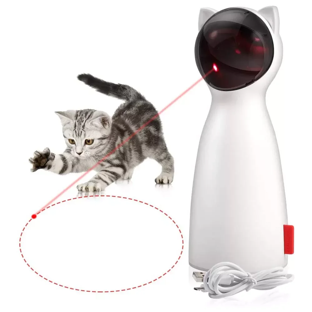 

Cat Laser Smart Auto Rotating Toy Led Light Kitten Interact Exercise Training Entertaining Multi Angle Adjustable Usb Charge Toy