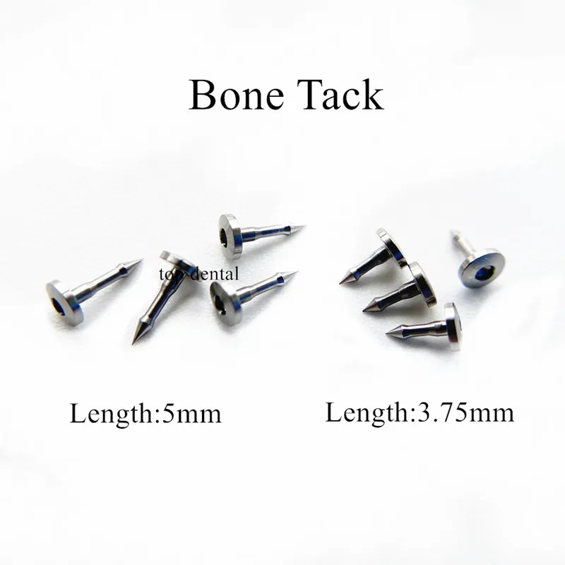 

10Pcs Dental Bone Tack Titanium Pins GBR Membrane Fixation Stabilization Pin Guid Bone Regeneration Length 3.75mm And 5mm