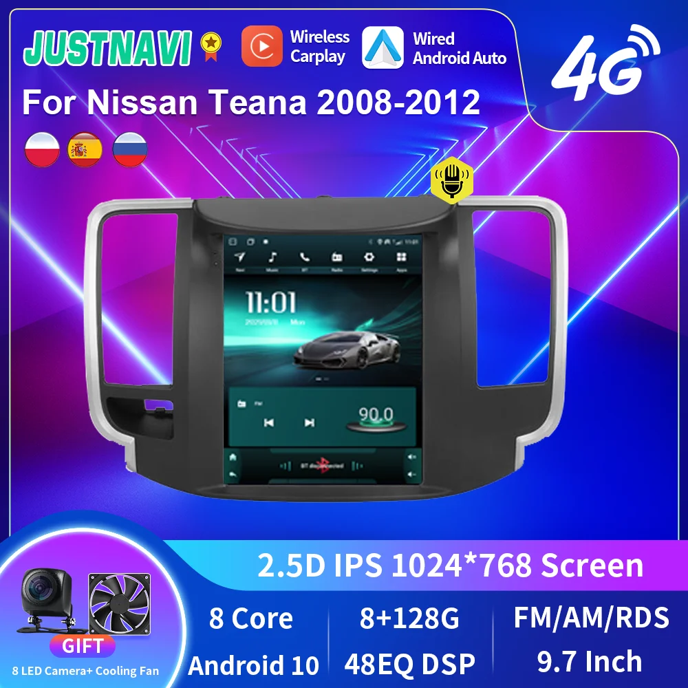 

Автомагнитола JUSTNAVI Tesla для Nissan Teana J32 2008-2012 мультимедийный видеоплеер вертикальный экран стиль GPS навигация Стерео DVD