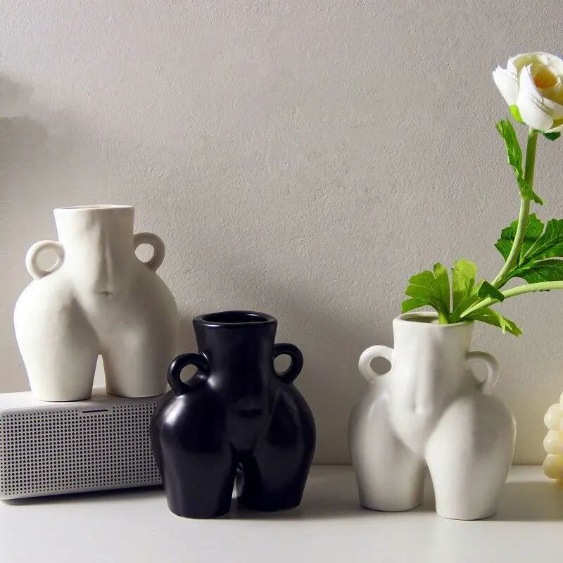 

Nordic Human Body Ceramics Vases Home Decoration Accessories Office Dining Table Flower Arrangement Container Dried Flower Vases