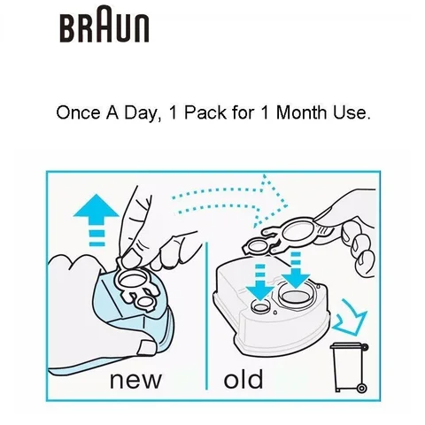 Braun CCR4 Эффективная очистка, обновление картриджей, лимонный свежий очиститель для электрических бритв Braun, весь умный центр ухода