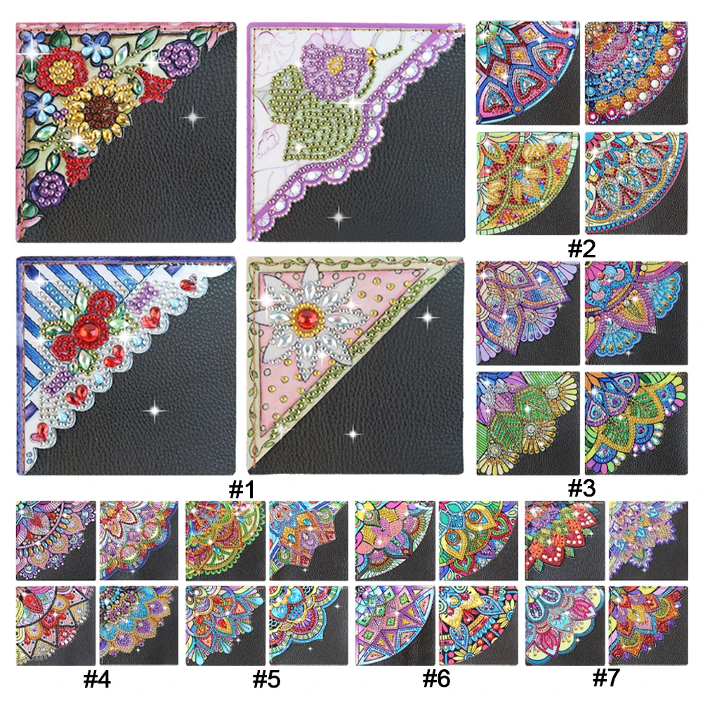 4 шт. уголки-закладки для книг с рисунком мандалы