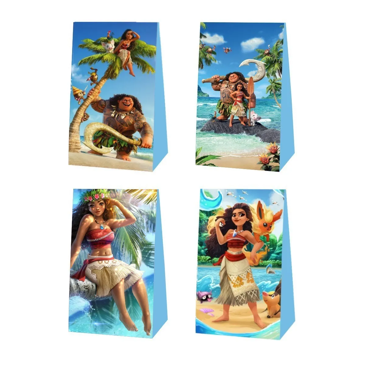 Moana Theme Cartoon Party Tableware Set Cup Balloon Plate Napkin Candy Box Banner Flag Kid's Birthday Party Decorations Supplies images - 6
