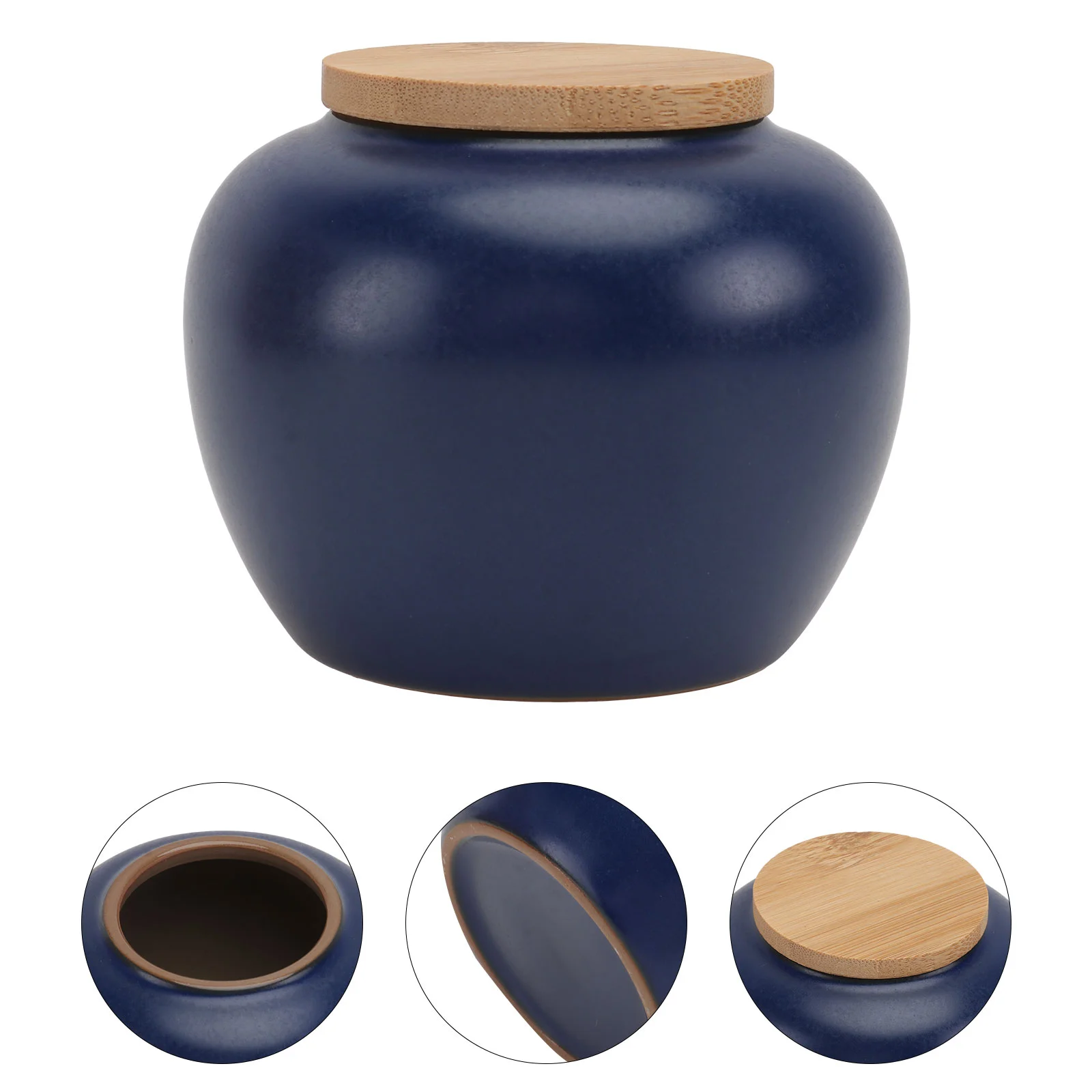 

Blue Ceramic Tea Canisters Tea Coffee Storage Jars Sugar Bowl Spices Condiment Pots Container with Sealed Lid for Home