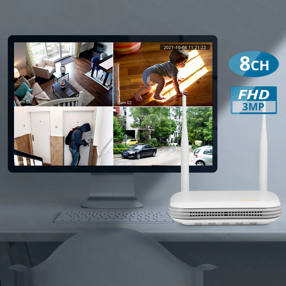 KERUI 3MP HD H.265 Водонепроницаемая PTZ WIFI IP-камера безопасности Беспроводная система