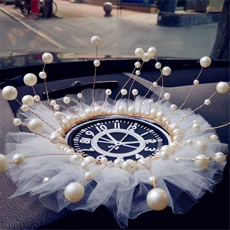 

Автомобильные украшения, нескользящий коврик для приборной панели с перьями, жемчужные часы, автомобильный нескользящий коврик, коврик для...