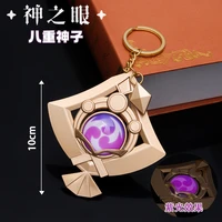 10cm came genshin impact 11 eye of original god yae miko keychain cosplay anime luminous key rings backpacks accessories gifts