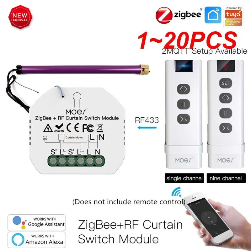 

Умный релейный модуль переключателя Tuya ZigBee 3,0, 1 ~ 20 шт., 1/2/3 Gang Smart Life/Tuya App Control, работает с Alexa Home