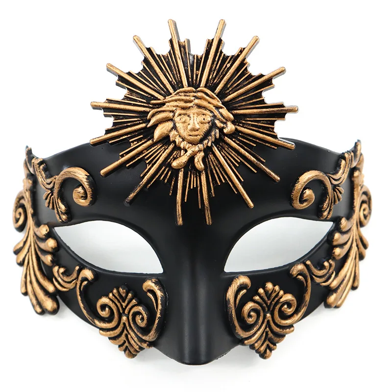 

Roman Sun God Steampunk Phantom Masquerade Cosplay Mask Plastic Half Face Men Women Punk Carnival Halloween Props Dance Mask