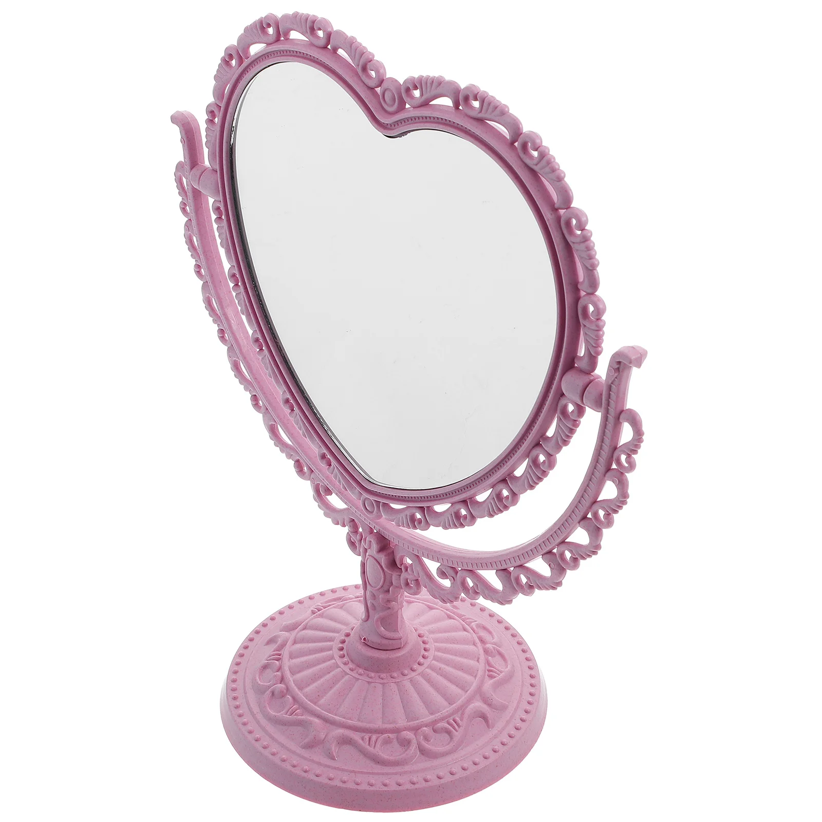

Mirror Heart Makeup Decor Vanity Tabletop Vintagestand Room Desk Shapeddesktop Tableswivel Rotatable Dual Coquette Standing