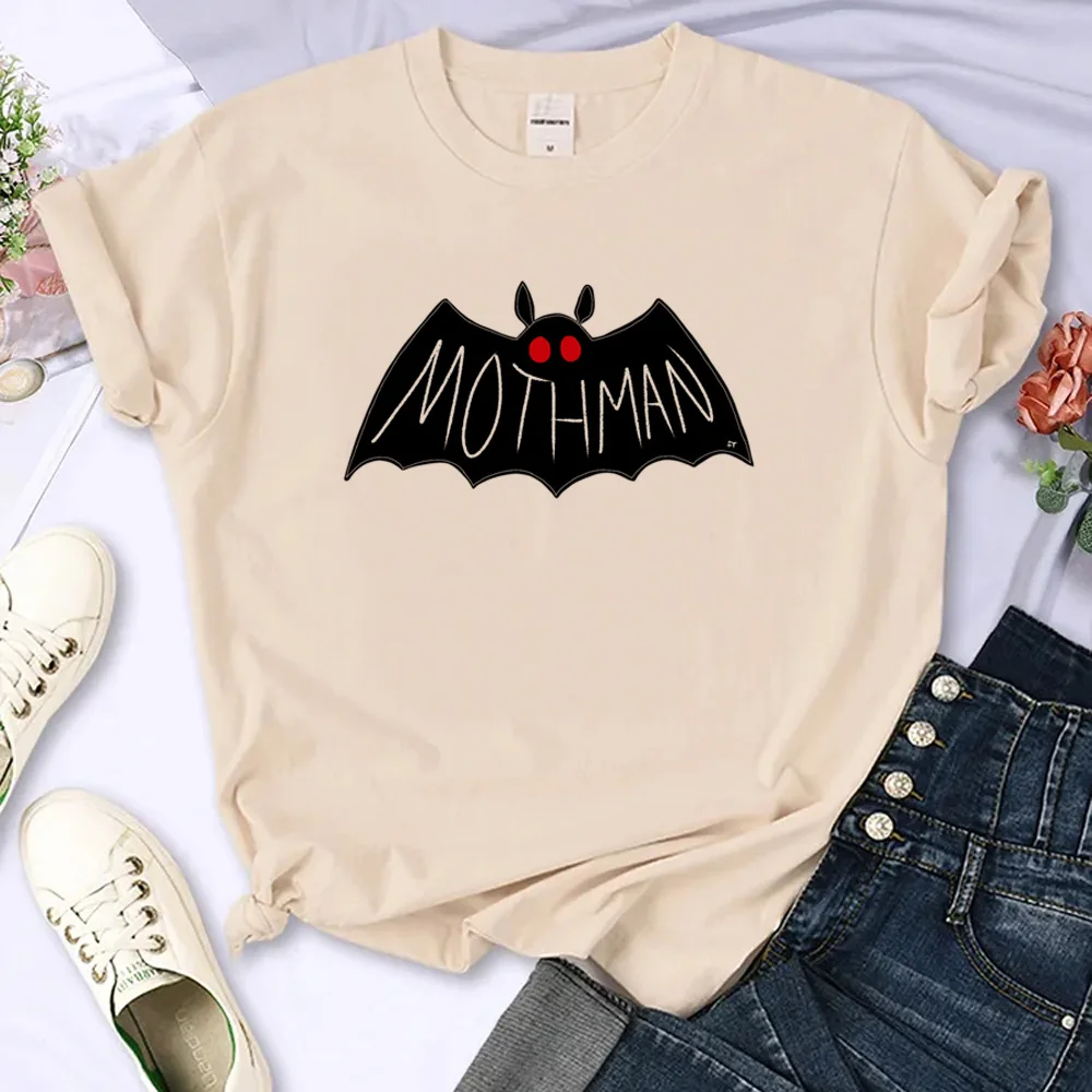 

mothman t-shirts women summer Y2K designer t-shirts girl manga harajuku clothing