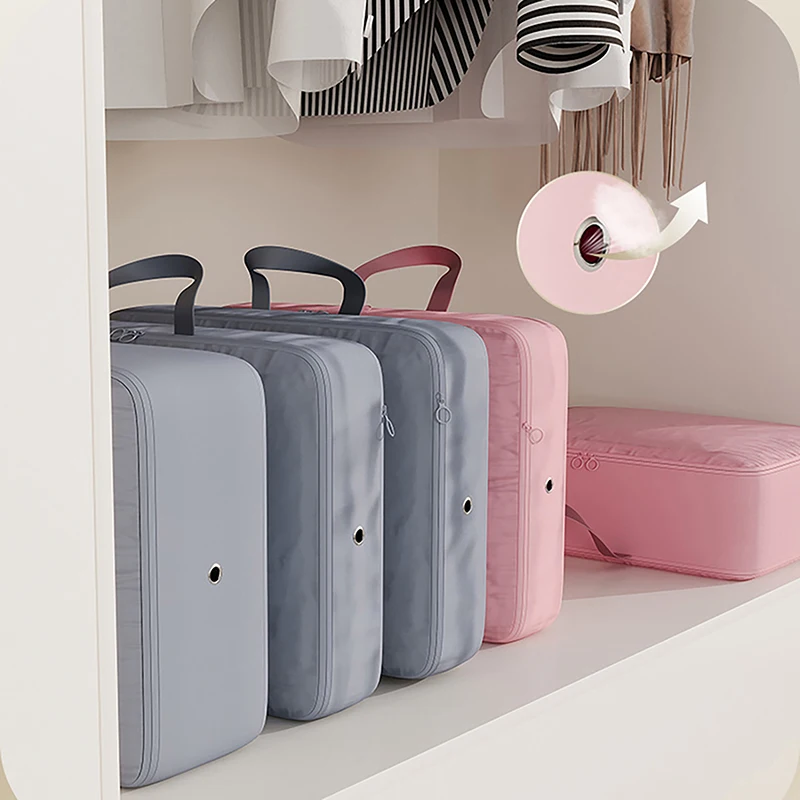 

Compressed Travel Clothes Bag Compression Packing Cube Wardrobe Drawer Puffer Jacket Storage Foldable Luggage Suitcase Organizer