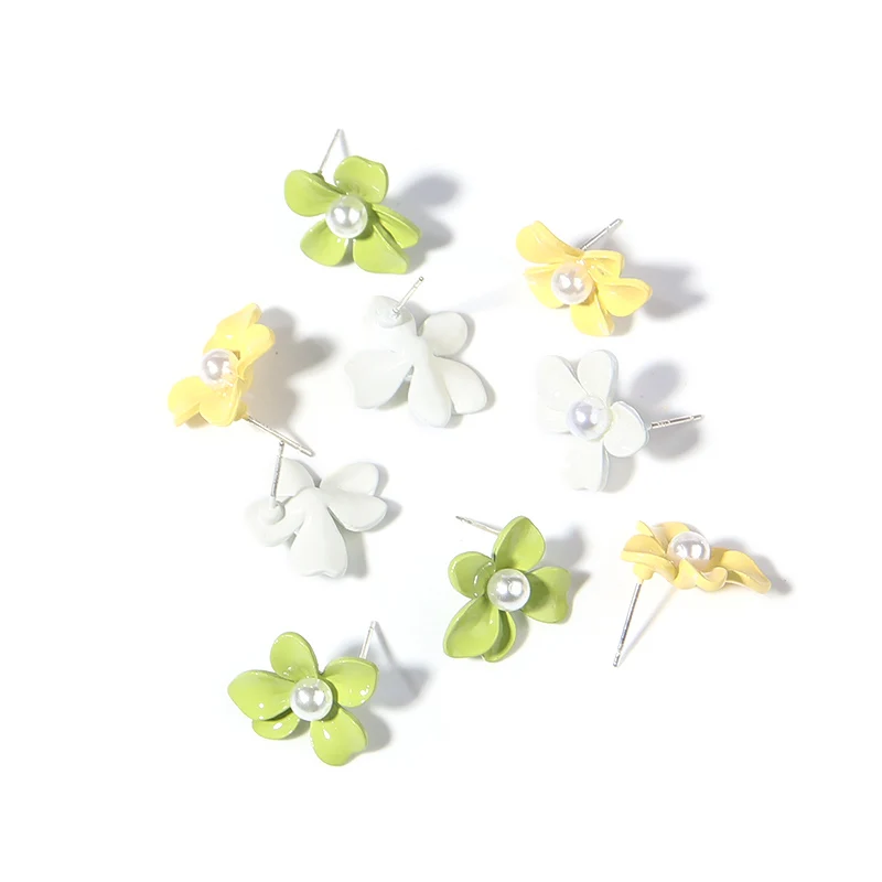 Женские серьги-гвоздики с жемчужинами 3 размера 16/17/19 мм