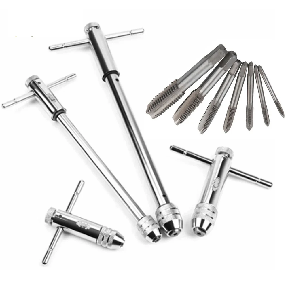 

Adjustable M3-8 M5-12 T-Handle Ratchet Tap Wrench Tap Screw Holder Male Thread Metric Plug Mechanical Workshop Tools Hand Tool