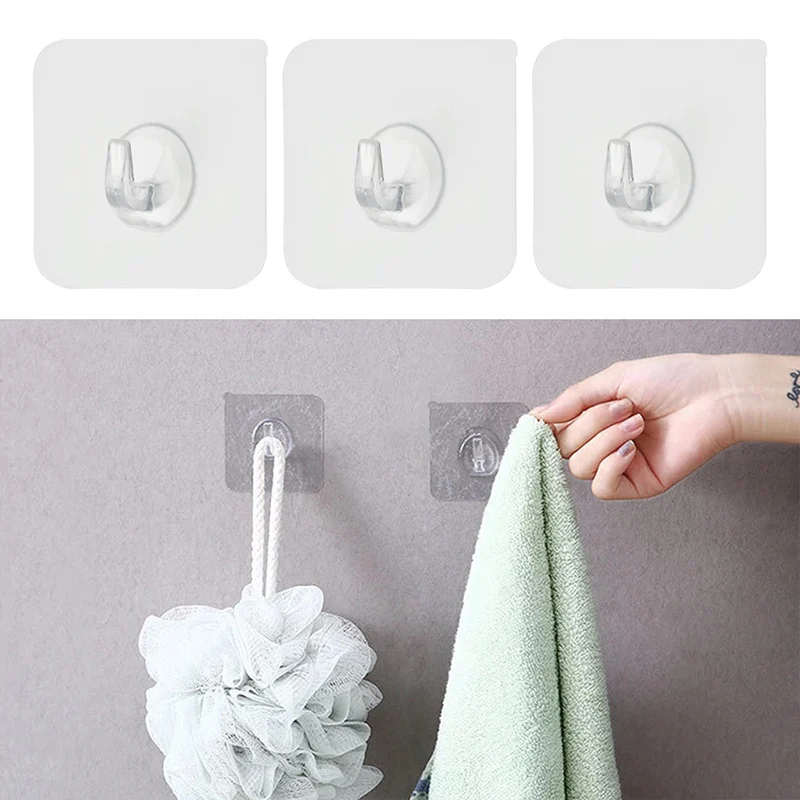 

20 шт., прозрачные настенные крючки-вешалки