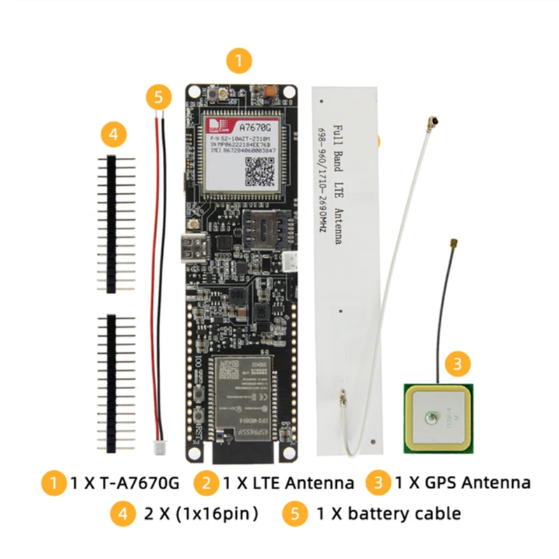 T-A7670G R2 4G Макетная плата LTE CAT1 SIM-модуль ESP32 Поддержка GSM ...