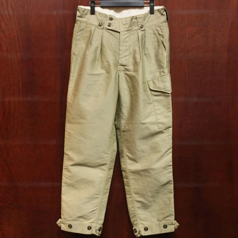YANGHAOYUSONG homemade 1940's British lumberjack overalls retro cotton casual breeches 9-point pants