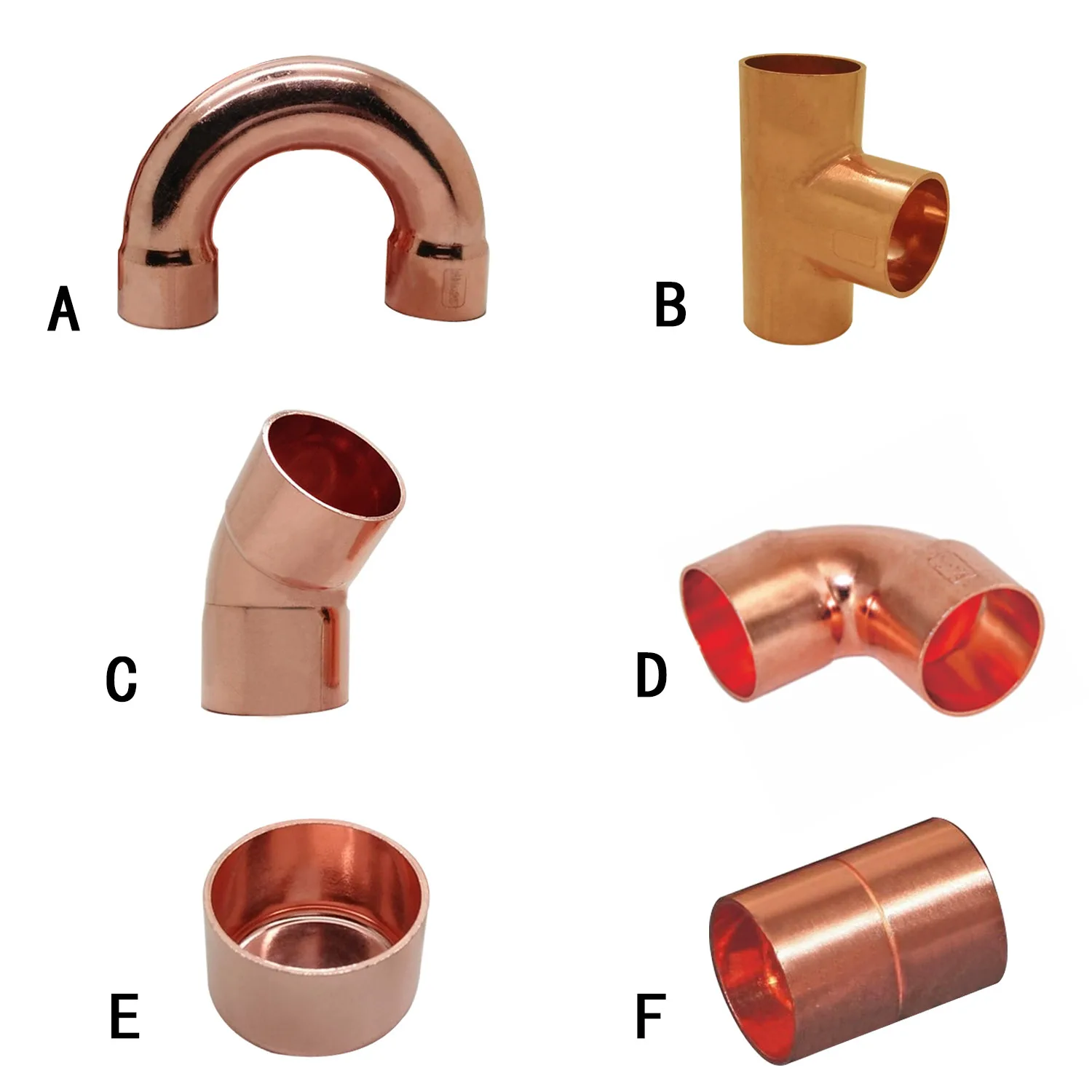 

3/8" 1/2" 3/4" 5/8" 16 19 22 25 28.6 32 35 38 42mm ID Y Shaped 2/3 Way Splitter Copper End Feed Solder Fitting For Air Conditio