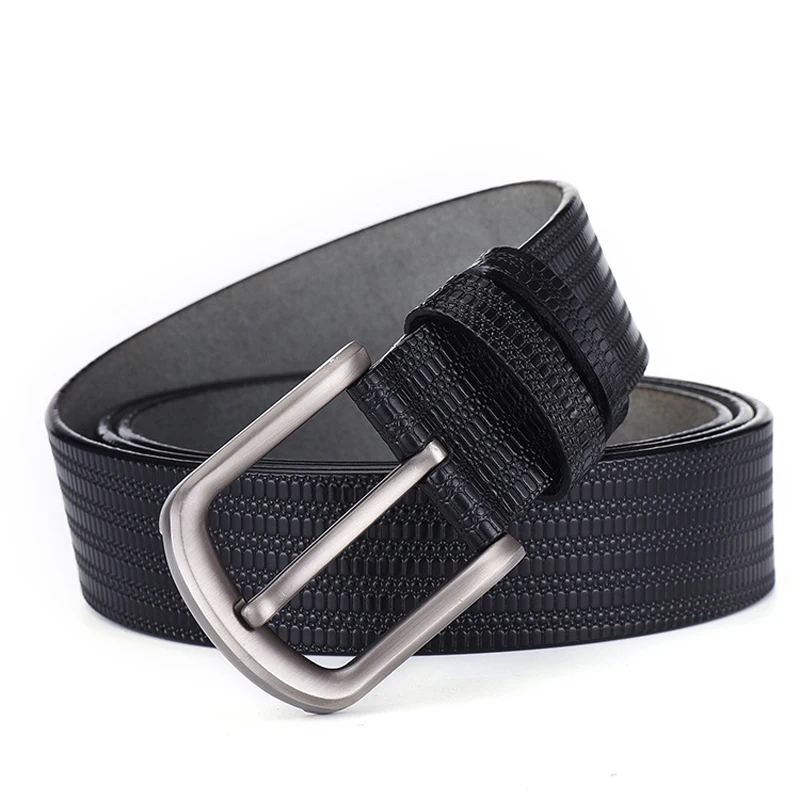 Genuine Leather Strap Famous Designe Brand Belts Classice Stripe Pin Buckle Leisure Fashion Belt Men High Quality Male Business