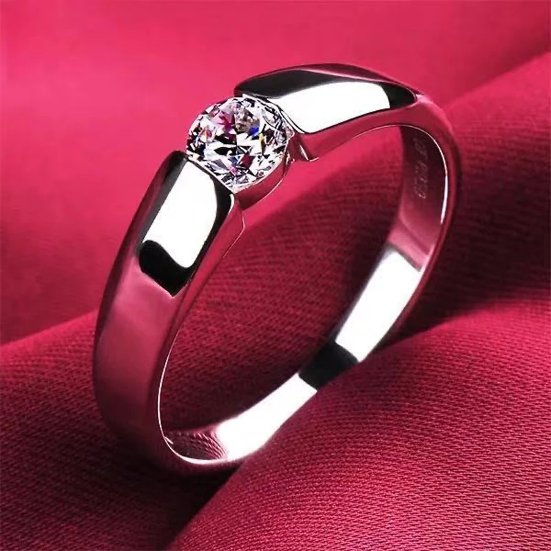

Welmag Silver Round Zircon Plating Rings For Women Men Vintage 7# Couple Ring Wedding Gift Fashion Jewelry Drop Shipping