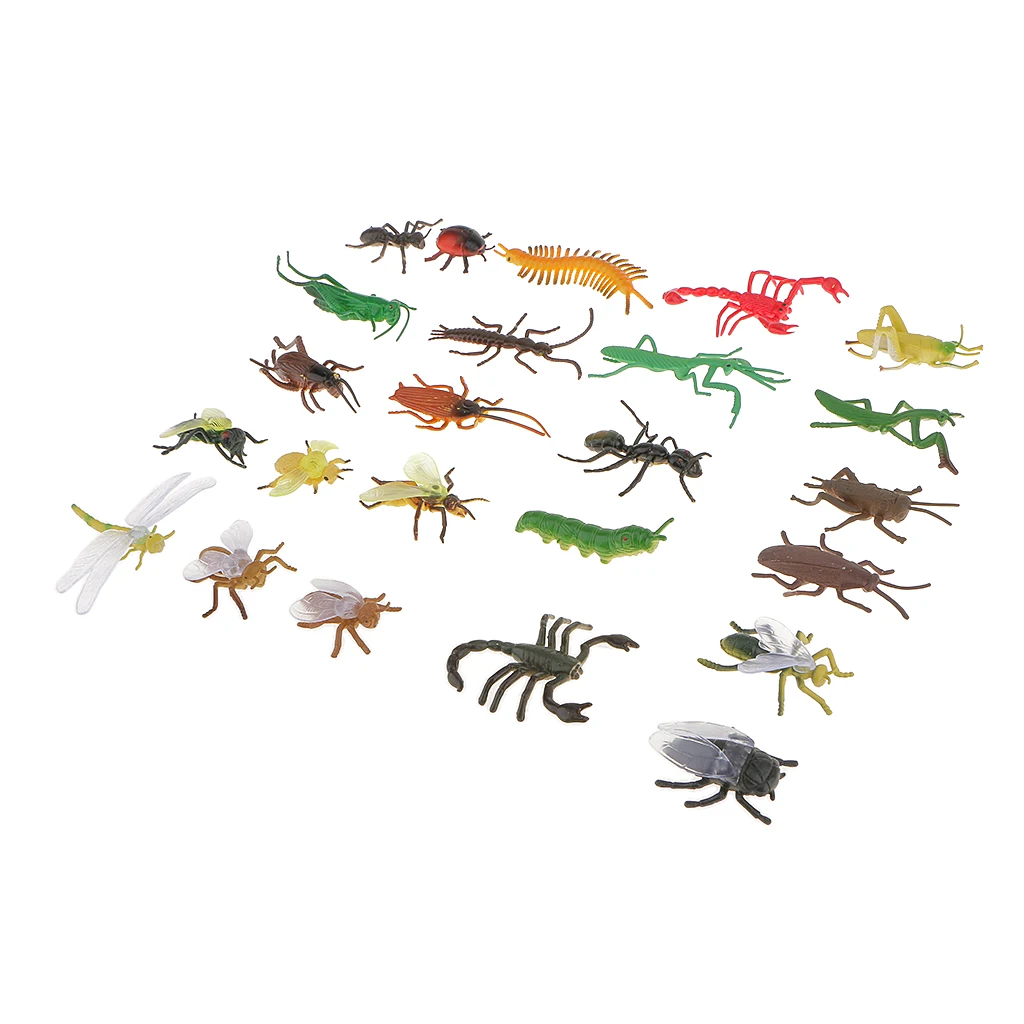 

24x Plastic Insect Model Ladybug Scorpion Bee Ant Bugs Kids Educational Toys