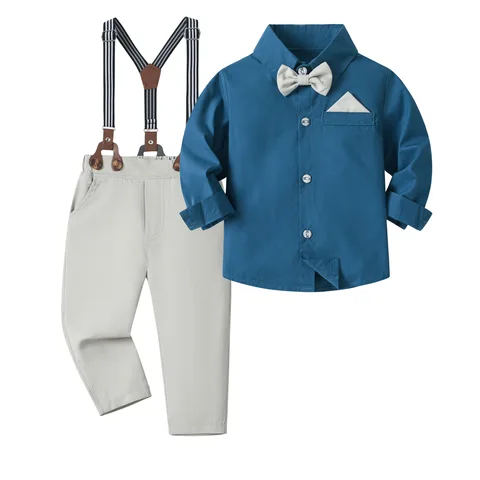 Официальная одежда для мальчиков, аксессуар, галстук-бабочка, детское платье на день рождения для малышей, костюмы, джентльменская рубашка и брюки, костюм для мальчика, одежда