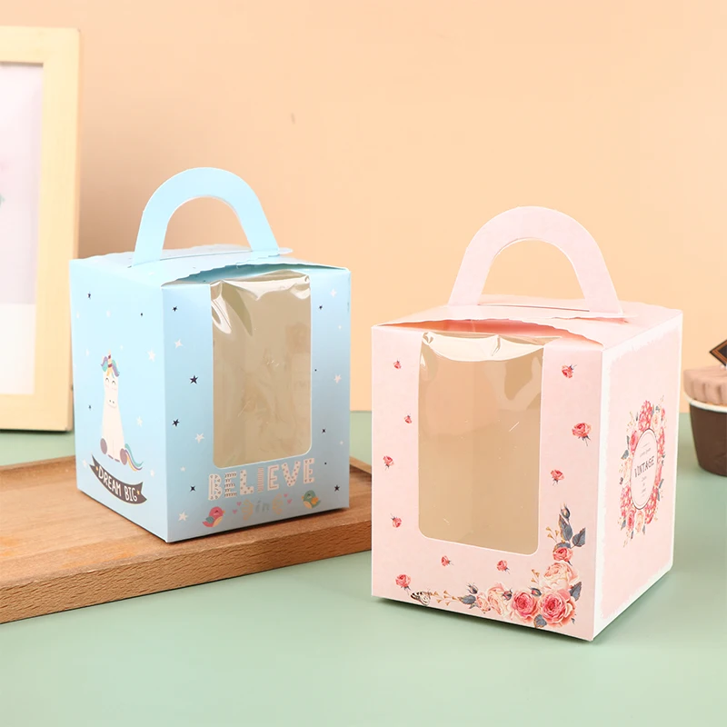 

50 шт., портативные магнитные держатели для капкейков с окошком