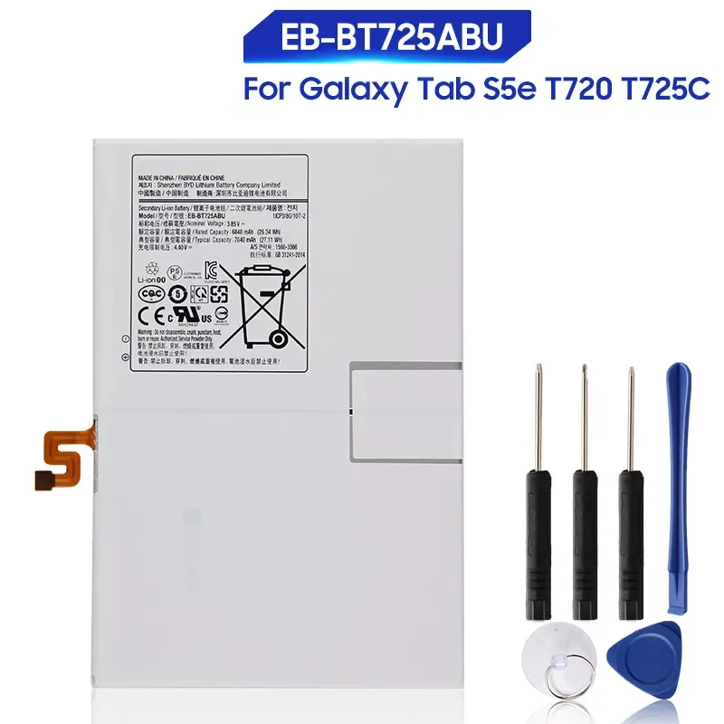 

Replacement Battery For Samsung Galaxy Tab S5e T725C T720 S6 Lite SM-P610 P615C Rechargeable Phone Batetry EB-BT725ABU 7040mAh