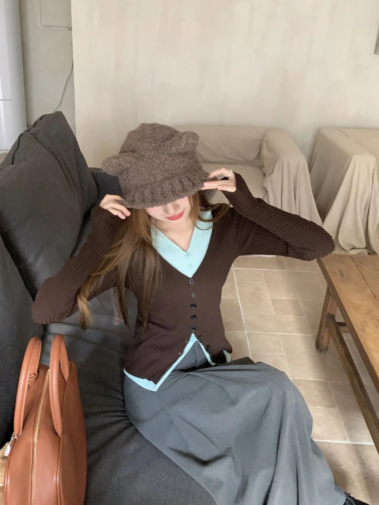 ADAgirl Y2K Коричневый и мятно-зеленый искусственный трикотаж из двух предметов