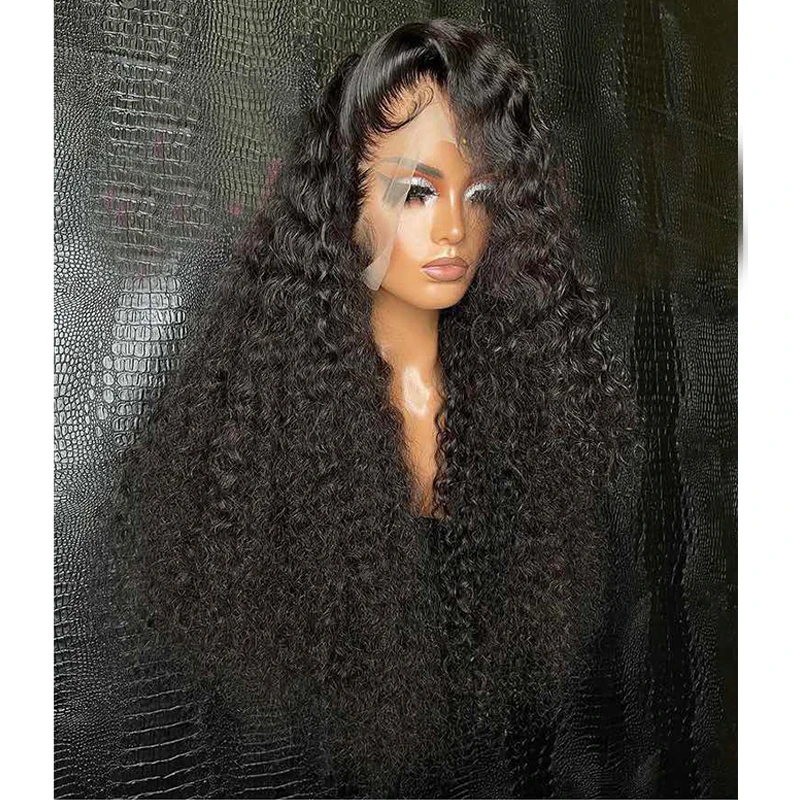 

Женский длинный парик для косплея, 26 дюймов, натуральный черный, без клея, 180% Плотность